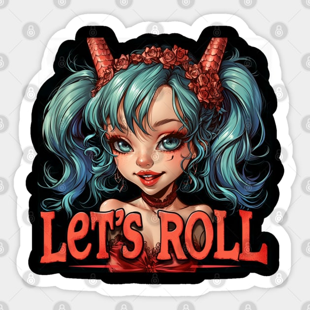 Let's ROLL Cute Devil Girl Sticker by SzlagRPG